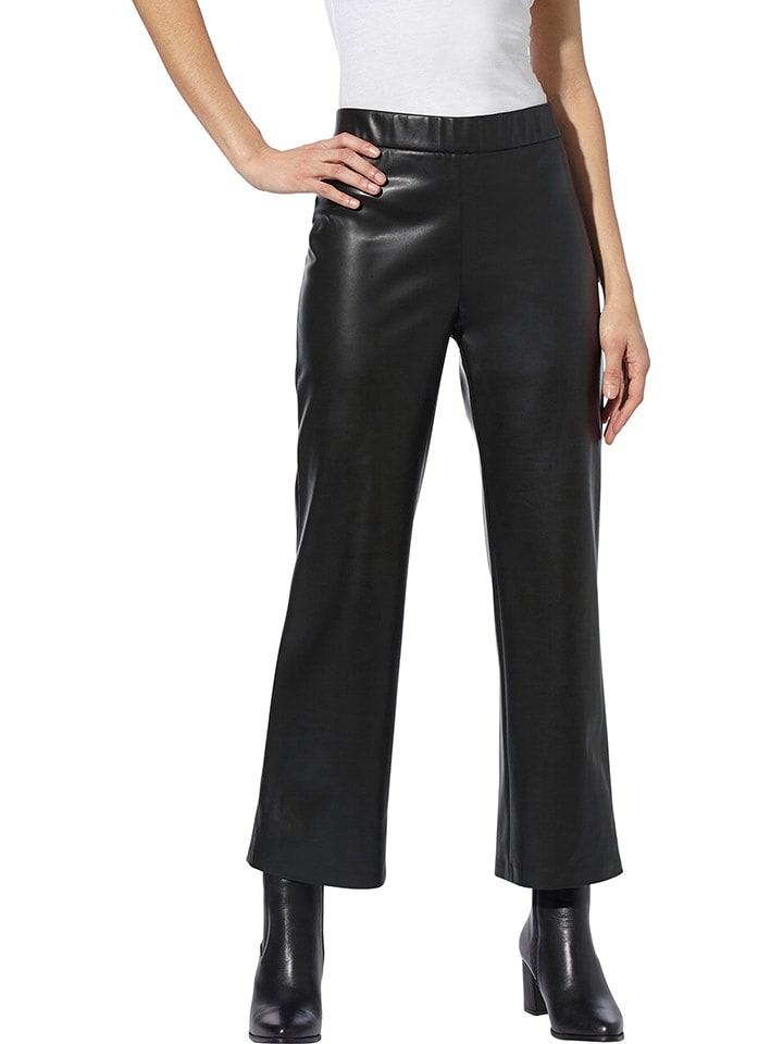 Heine Spodnie w kolorze czarnym ze skóry syntetycznej rozmiar: 44