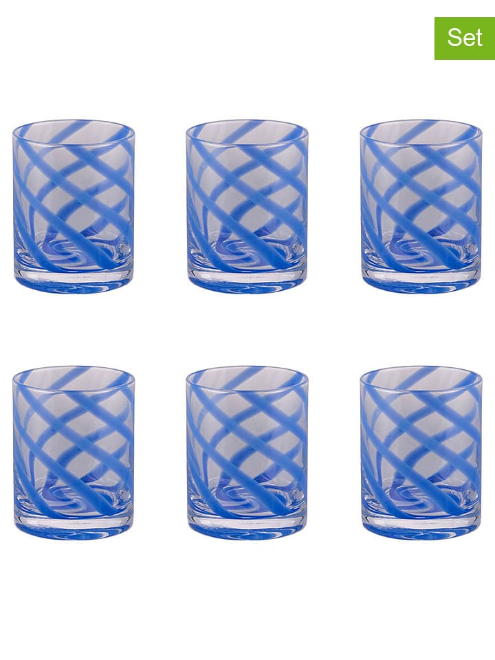 Villa d´Este Szklanki (6 szt.) "Vertigo" w kolorze niebieskim - 340 ml rozmiar: onesize