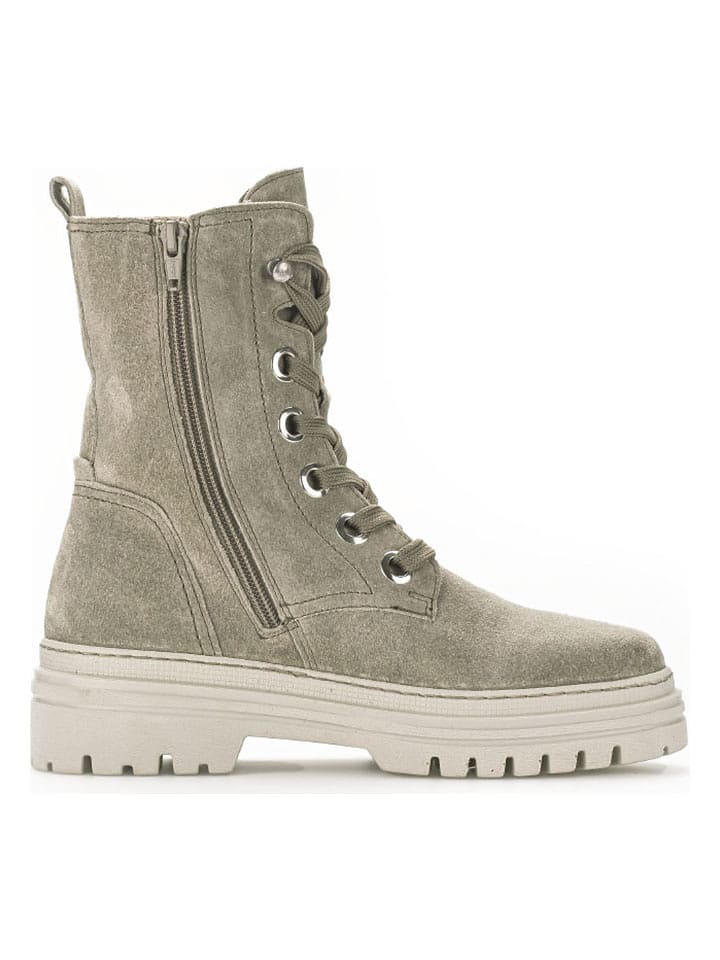 Gabor Skórzane botki w kolorze zielonym rozmiar: 40,5