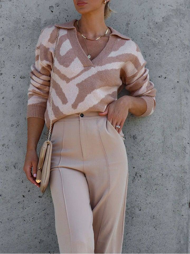 Milan Kiss Sweter w kolorze jasnobrązowo-kremowym rozmiar: S