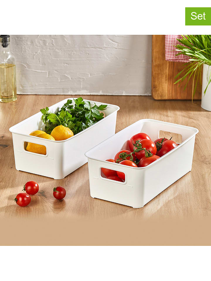 Violeta Home Pojemniki (2 szt.) w kolorze białym - 17 x 10,5 x 31 cm rozmiar: onesize