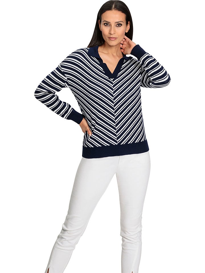 Heine Sweter w kolorze granatowo-białym rozmiar: 34