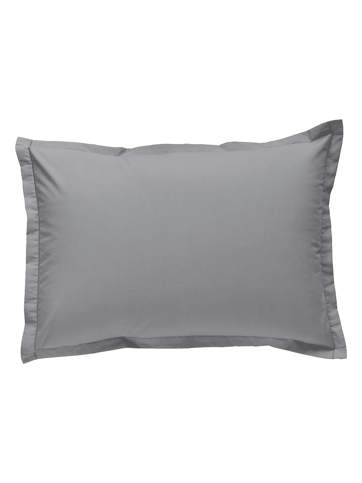 Soft by Perle de Coton Perkalowa poszewka w kolorze szarym na poduszkę rozmiar: 40x80 cm