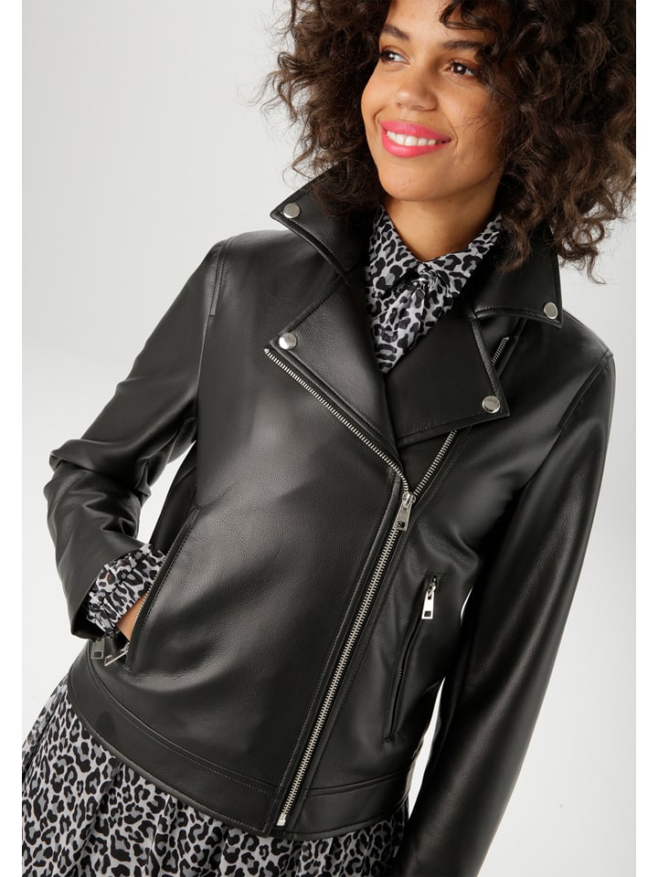 Aniston Kurtka w kolorze czarnym ze skóry syntetycznej rozmiar: 38