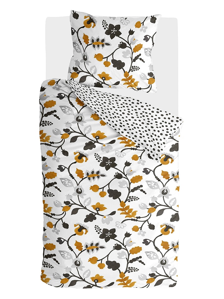 Walra Komplet pościeli "Dots & Flowers" w kolorze białym ze wzorem rozmiar: 200x220 cm