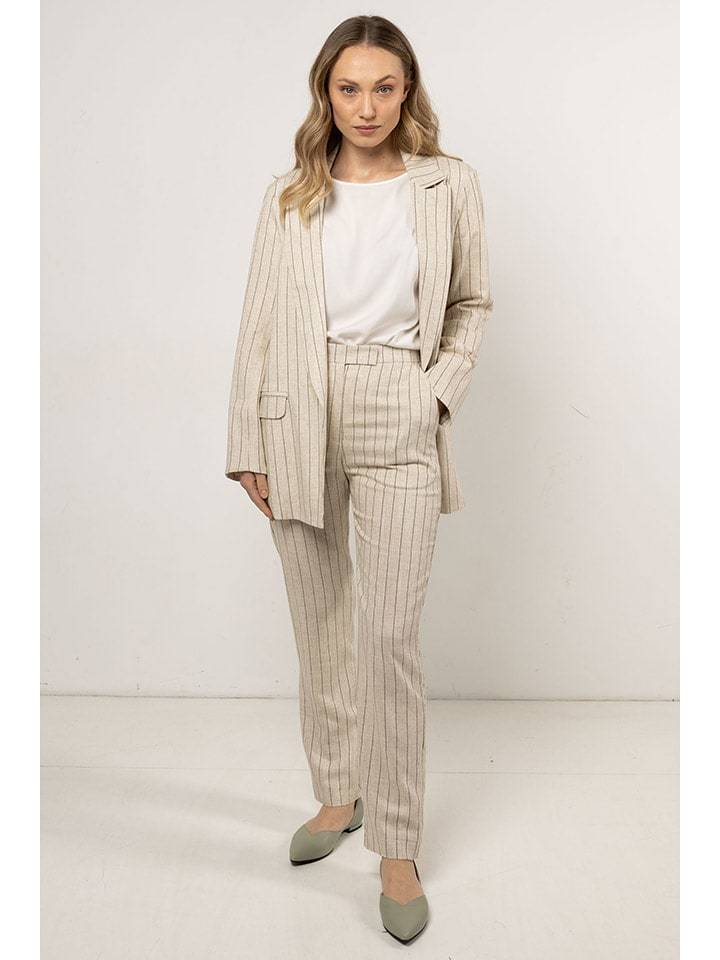 Awama Spodnie - Regular fit - w kolorze beżowym rozmiar: M