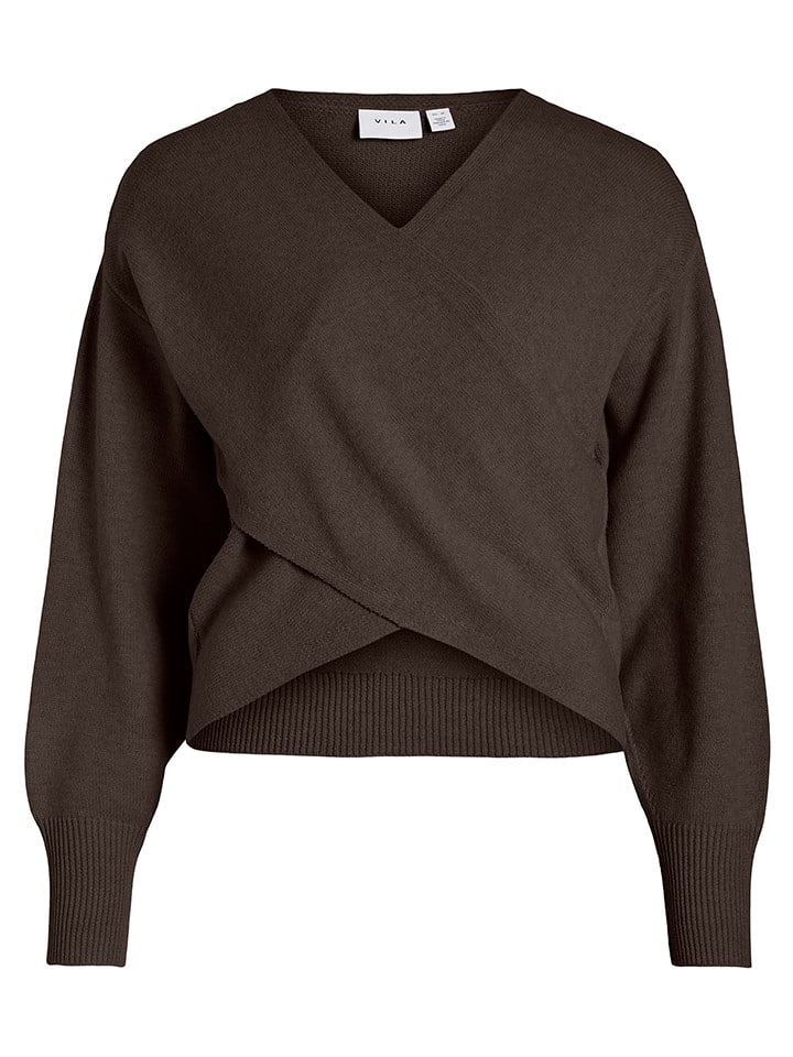 Vila Sweter w kolorze brązowym rozmiar: XL