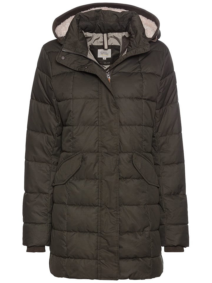 Camel Active Płaszcz pikowany w kolorze ciemnozielonym rozmiar: 34