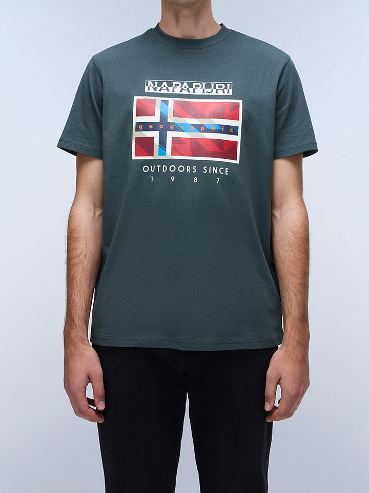 Napapijri Koszulka w kolorze zielonym rozmiar: S
