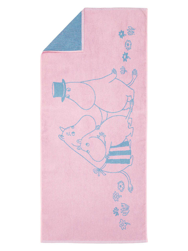 Moomin Ręcznik prysznicowy w kolorze jasnoróżowo-niebieskim - 140 x 70 cm rozmiar: onesize
