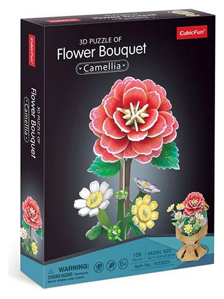 CubicFun 109-częściowe puzzle 3D "Flower Bouquet Camellia" - 8+ rozmiar: onesize
