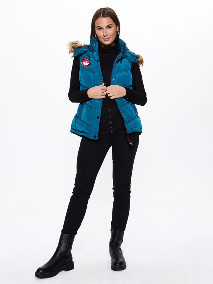 CANADA weather gear Kamizelka pikowana w kolorze niebieskim rozmiar: S