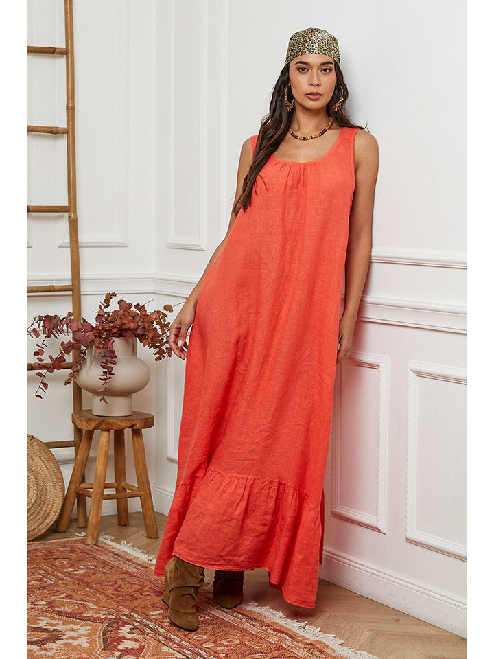 La Compagnie Du Lin Lniana sukienka w kolorze pomarańczowym rozmiar: XL