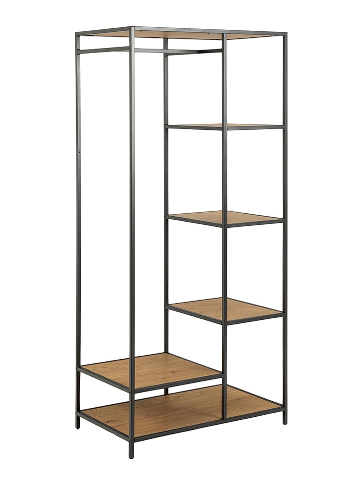 Actona Garderoba "Seaford" w kolorze jasnobrązowo-czarnym - 77 x 165 x 45 cm rozmiar: onesize