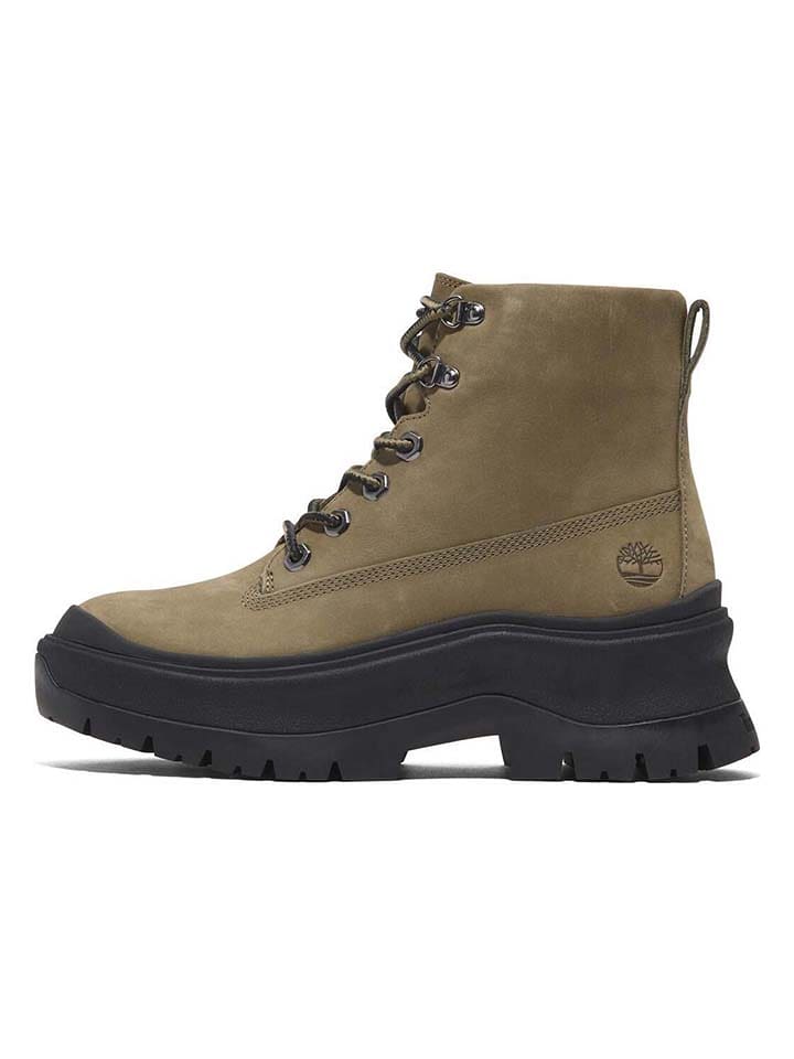 Timberland Skórzane kozaki zimowe "Roxie Lane" w kolorze khaki rozmiar: 38,5