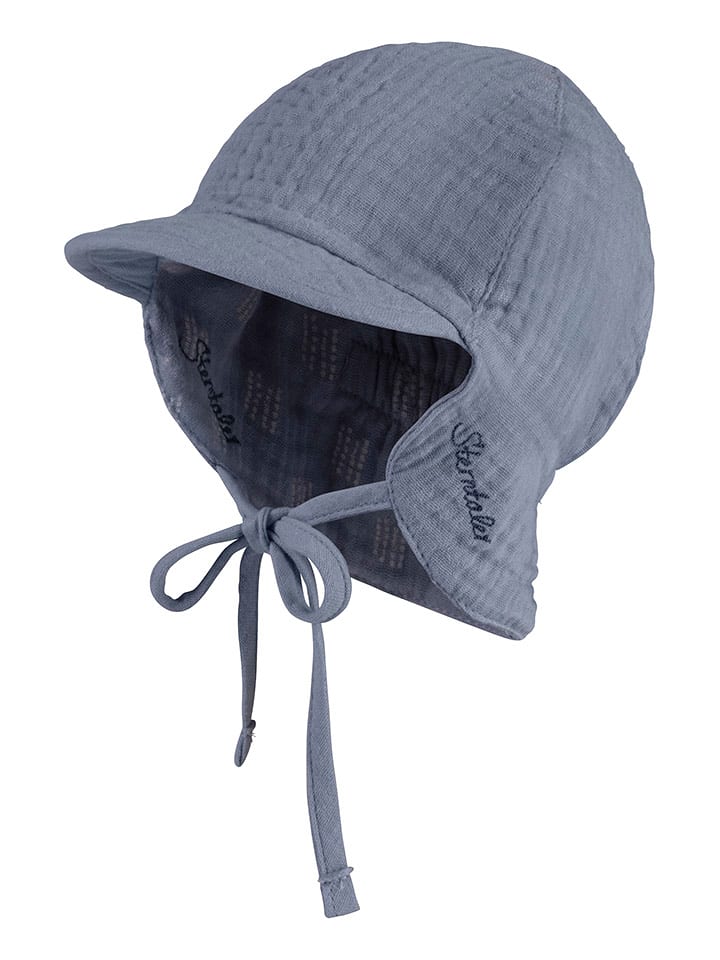 Sterntaler Czapka w kolorze szarym z osłoną karku rozmiar: 47 cm