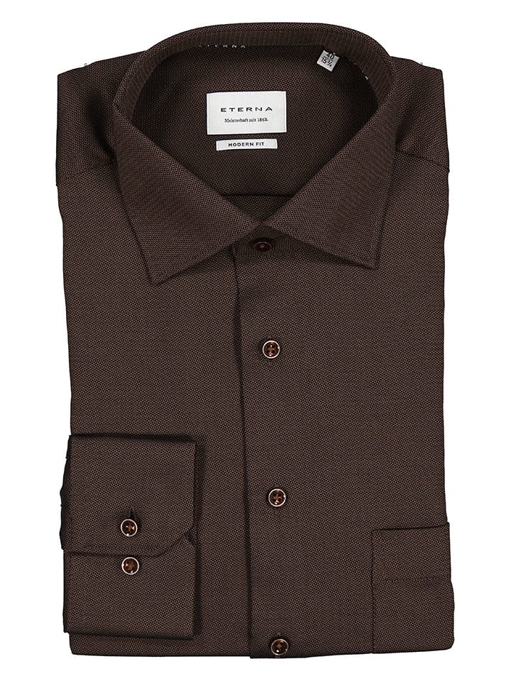 Eterna Koszula - Modern fit - w kolorze ciemnobrązowym rozmiar: 40