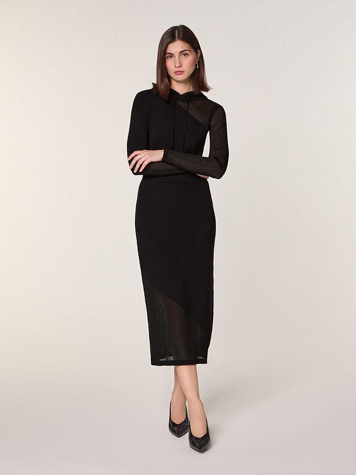 Rodier Wełniana spódnica w kolorze czarno-szarym rozmiar: L