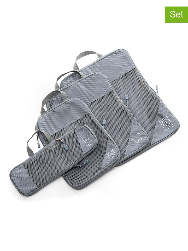 InnovaGoods 4-częściowy zestaw toreb organizacyjnych w kolorze szarym rozmiar: onesize