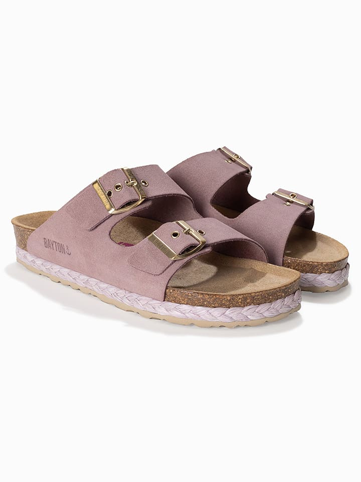 BAYTON Skórzane klapki "Atlas" w kolorze jasnoróżowym rozmiar: 38