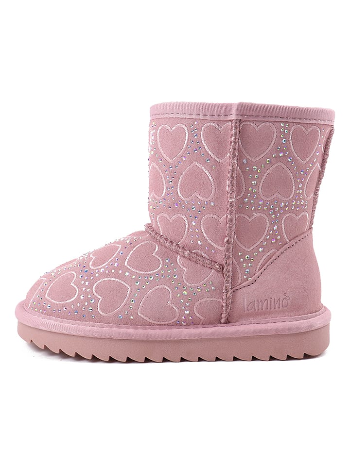 lamino Botki zimowe w kolorze jasnoróżowym rozmiar: 30
