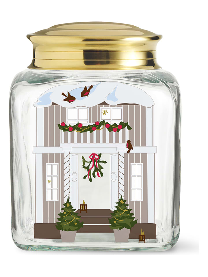 Holme Gaard Słoik "Holmegaard" ze wzorem na ciasteczka - wys. 16 x Ø 12 cm rozmiar: onesize