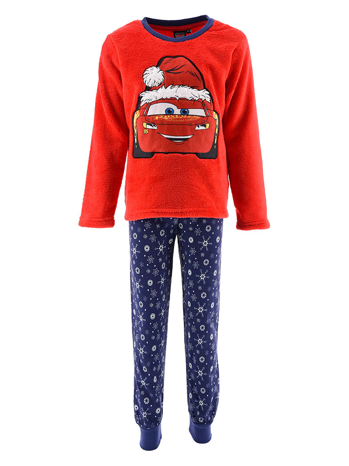 Cars Piżama "Auta" w kolorze granatowo-czerwonym rozmiar: 128