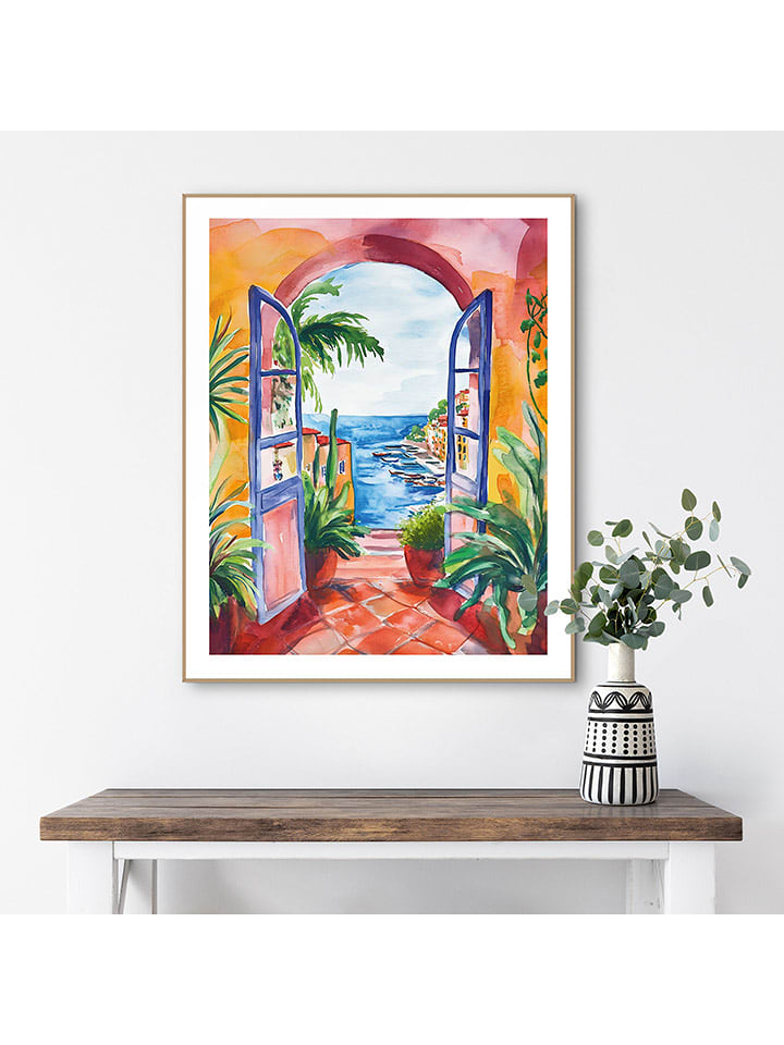 Orangewallz Druk artystyczny "Vacation View" w ramce rozmiar: 40x50 cm