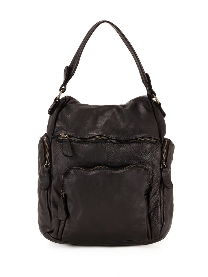 Melina C Skórzana torebka "Alberobello" w kolorze czarnym - 26 x 32 x 11 cm rozmiar: onesize