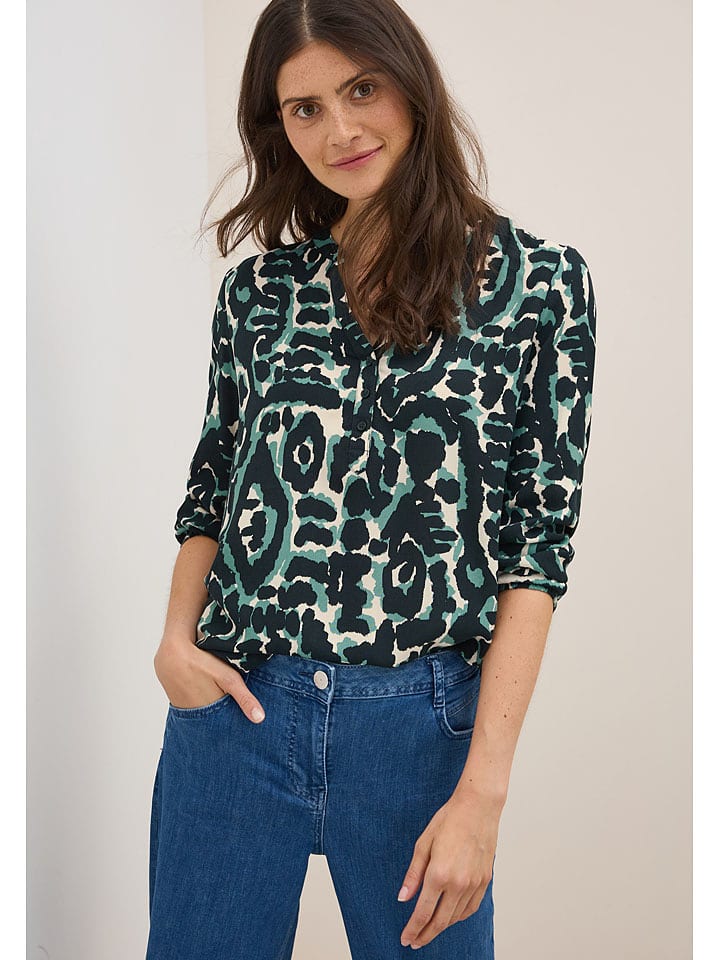 Cecil Bluzka w kolorze ciemnozielono-kremowym rozmiar: M