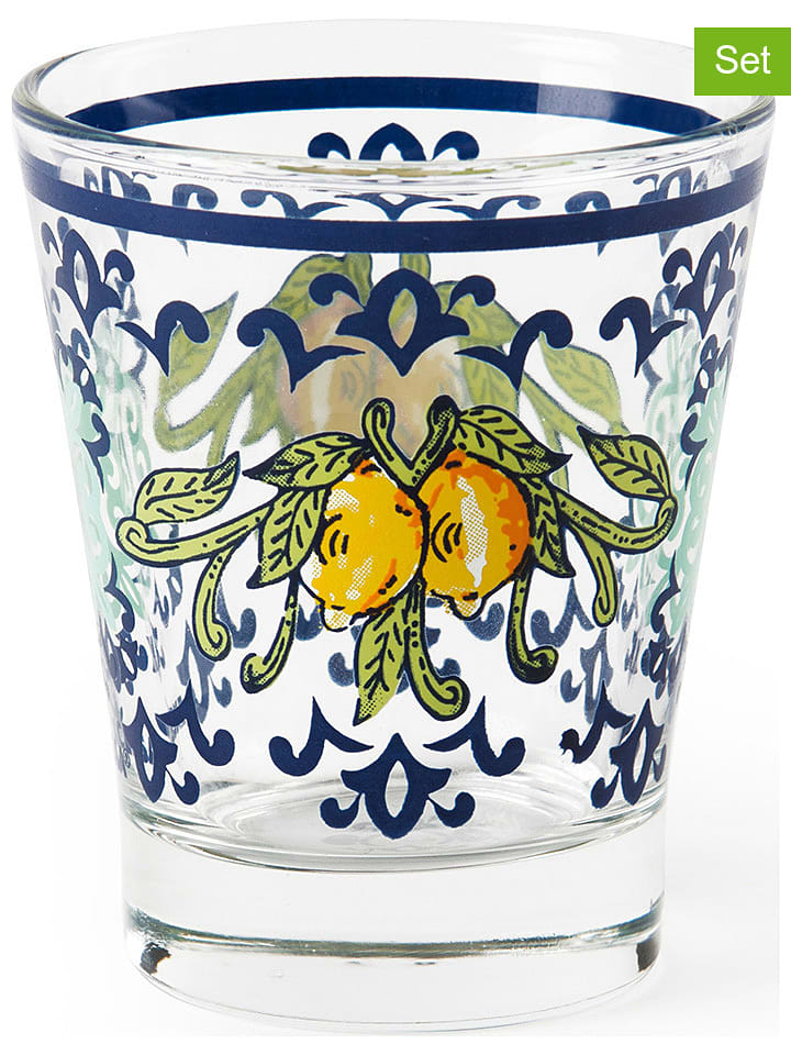 Trendy Kitchen by EXCÉLSA Szklanki (6 szt.) w kolorze niebieskim - 90 ml rozmiar: onesize