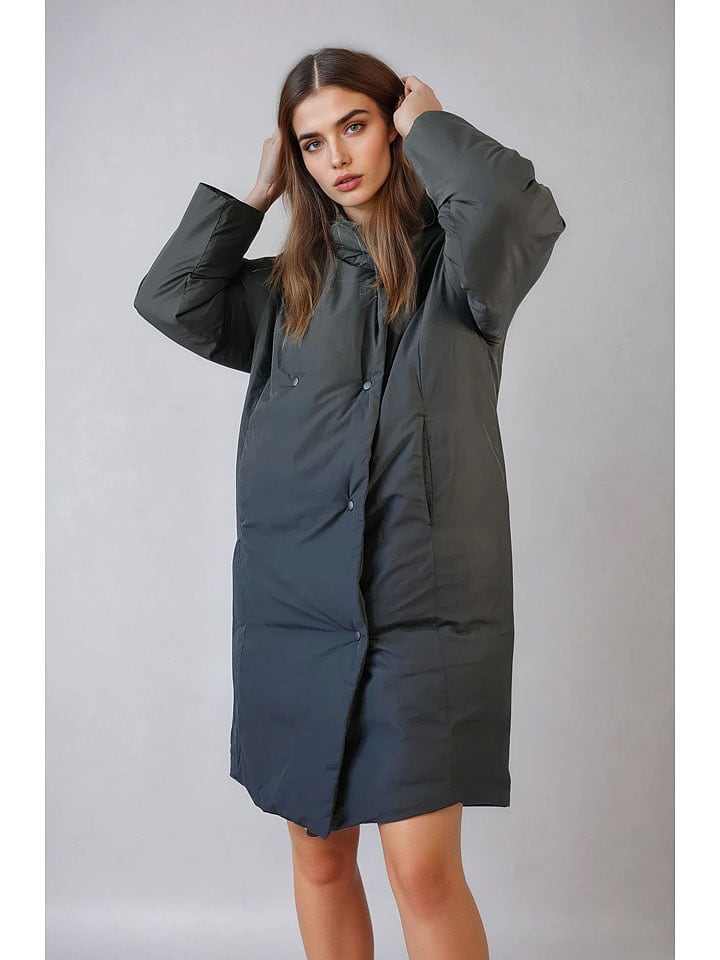 Monki Płaszcz zimowy w kolorze granatowym rozmiar: M