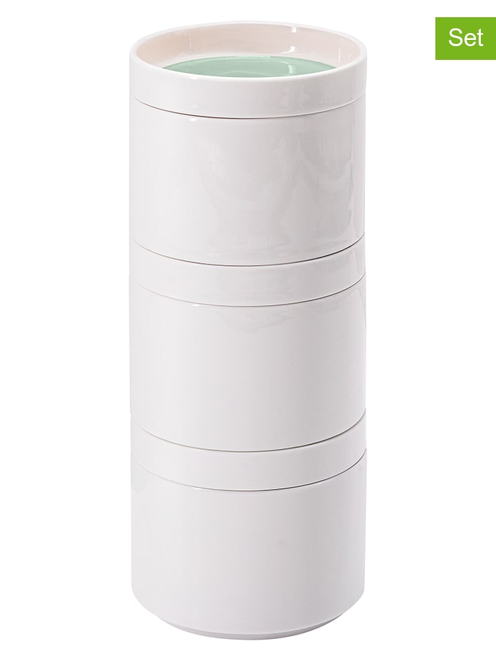 Remember Pojemniki (3 szt.) w kolorze białym - wys. 7,5 x Ø 9 cm rozmiar: onesize