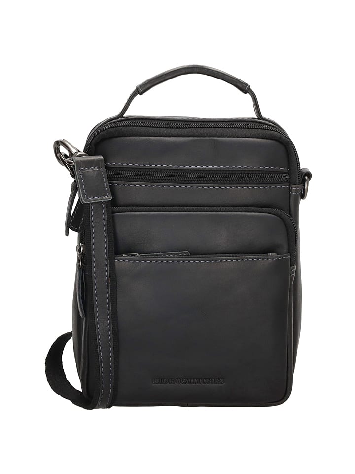 HIDE & STITCHES Skórzana torebka w kolorze czarnym - 18 x 23 x 8 cm rozmiar: onesize