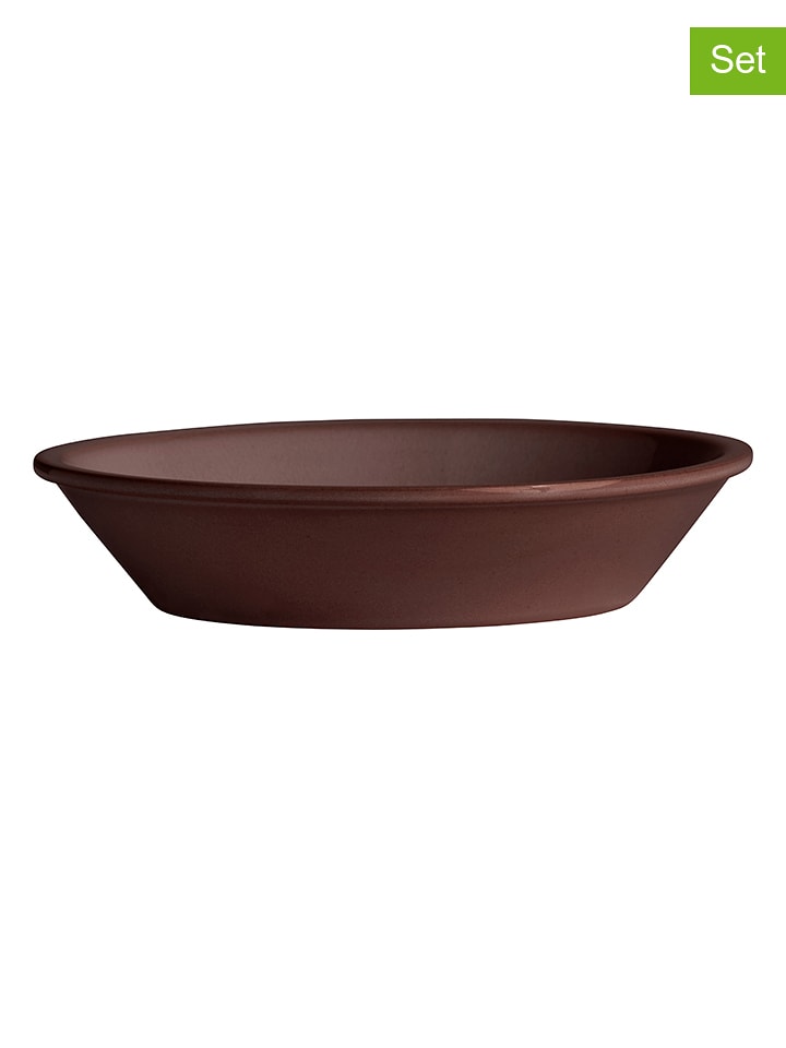 OYOY Talerze głębokie (2 szt.) "Yuka" w kolorze brązowym - Ø 19 cm rozmiar: onesize