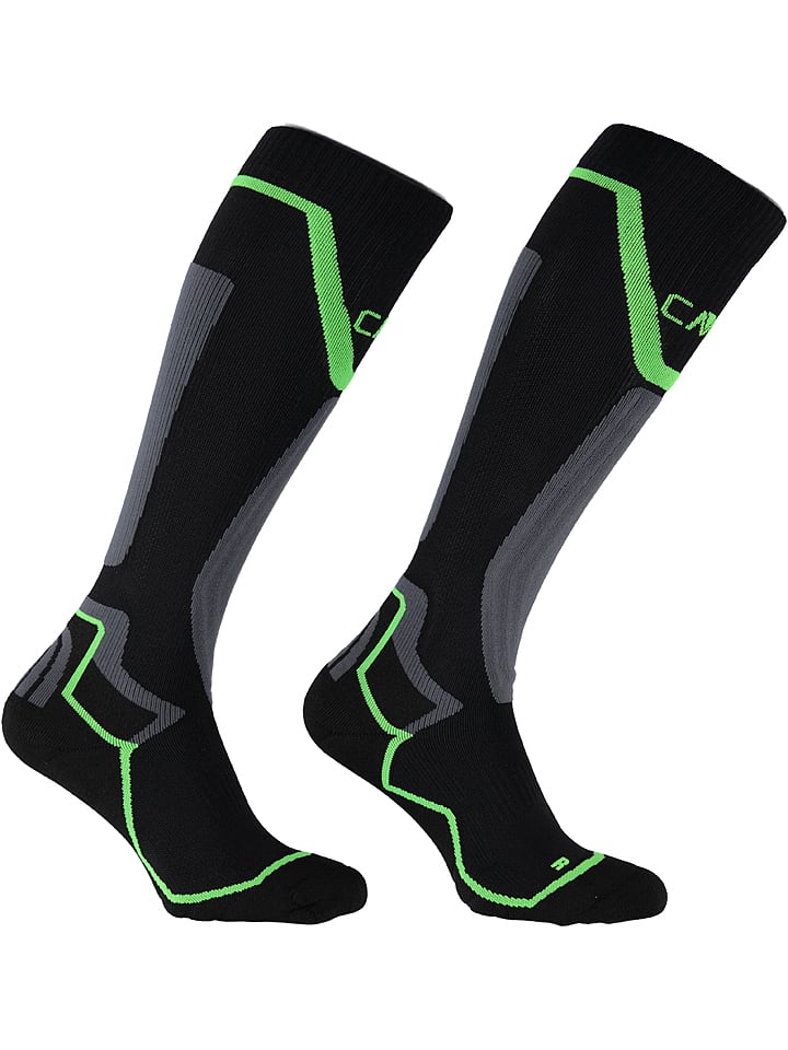 CMP Skarpety narciarskie w kolorze czarno-szaro-zielonym rozmiar: 43-45