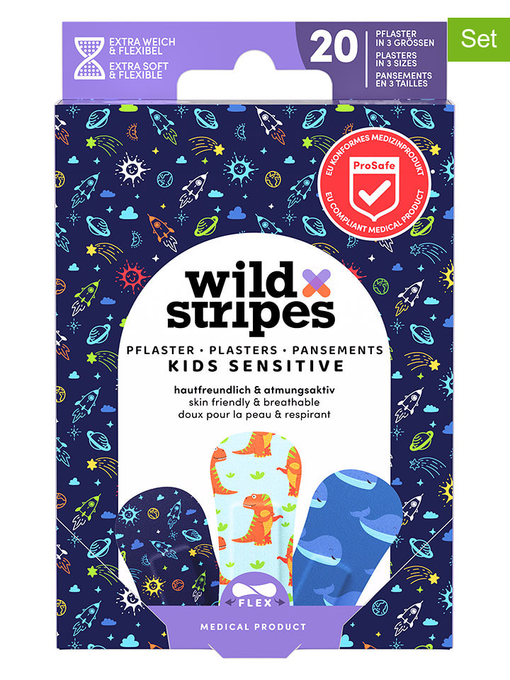 Wild Stripes Plastry (4 x 20 szt.) "Kids Space" rozmiar: onesize