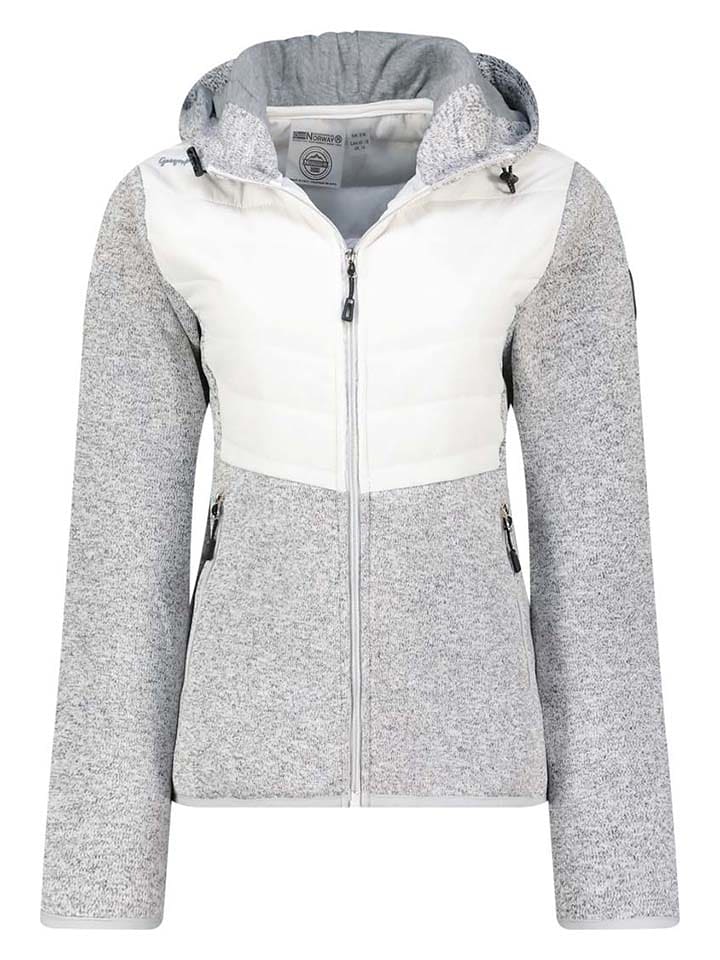 Geographical Norway Kurtka polarowa "Tilove" w kolorze szaro-białym rozmiar: XL