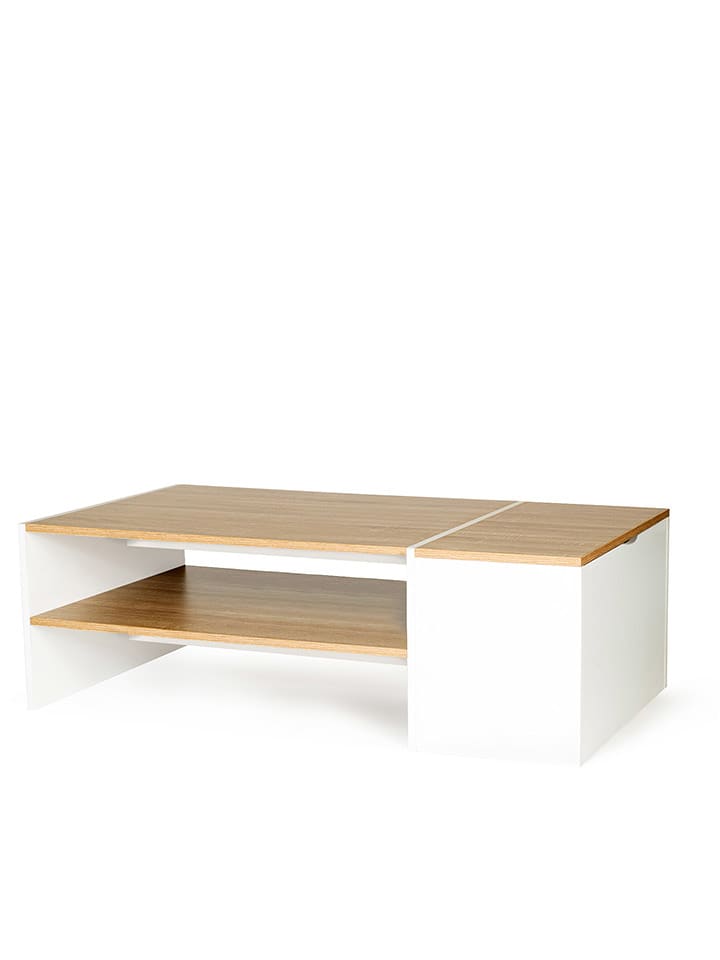 IDOMYA Essentials Ława "Zoé" w kolorze jasnobrązowo-białym - 110 x 36 x 60 cm rozmiar: onesize