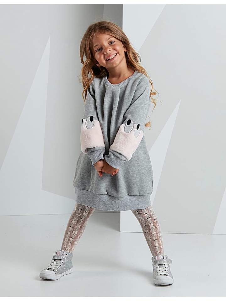 Denokids Sukienka "Fluffy" w kolorze szarym rozmiar: 116