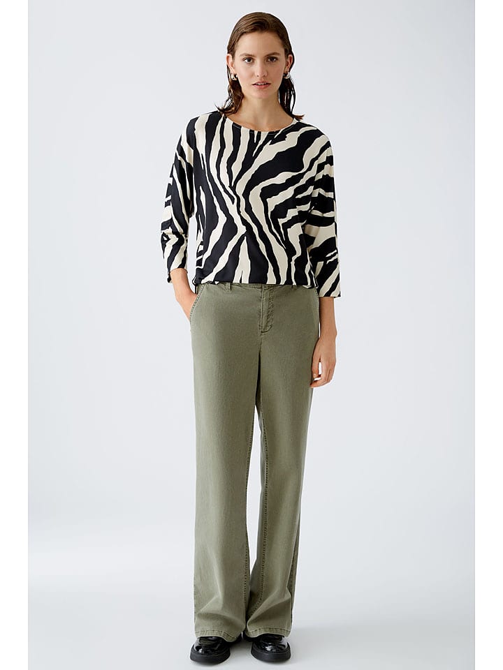 Oui Bluzka w kolorze czarno-kremowym rozmiar: 34