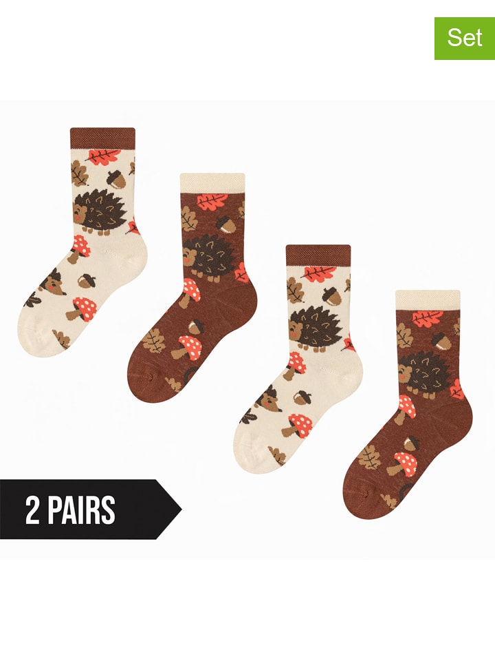 Dedoles Skarpety (2 pary) w kolorze kremowo-brązowym rozmiar: 31-34