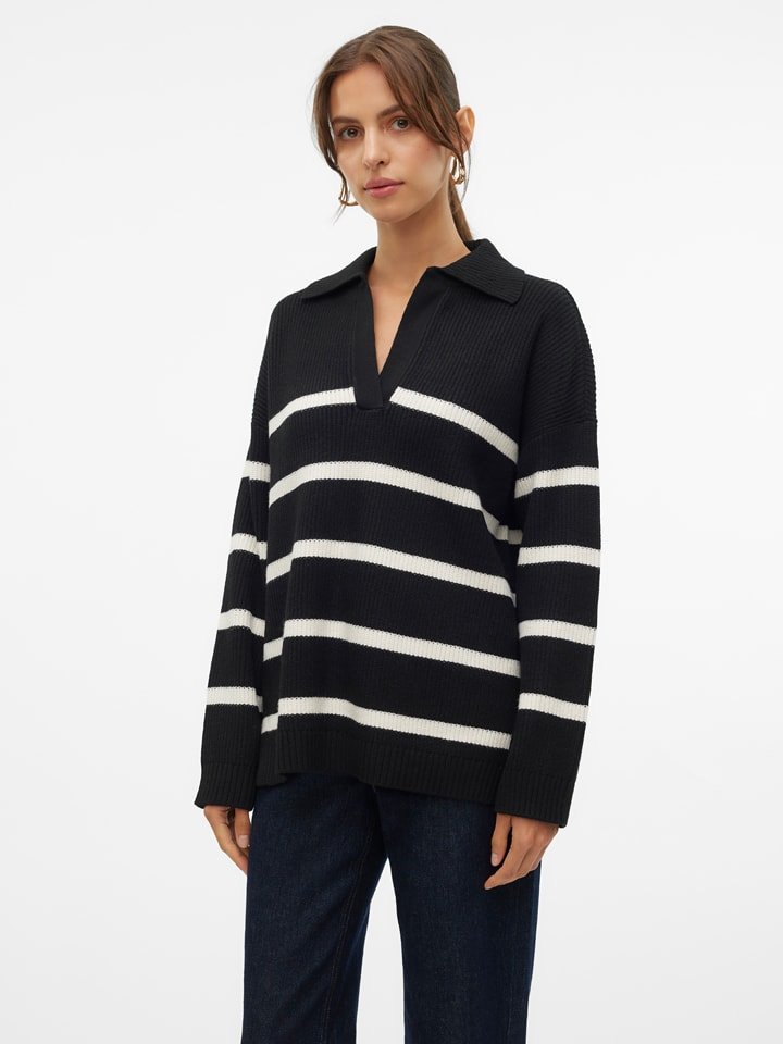 Vero Moda Sweter "Luna" w kolorze czarno-białym rozmiar: XS