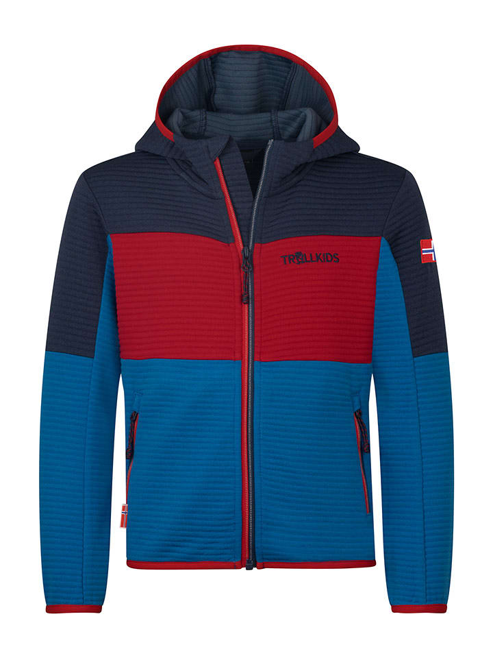 Trollkids Kurtka polarowa "Sogndal" w kolorze granatowo-czerwonym rozmiar: 152