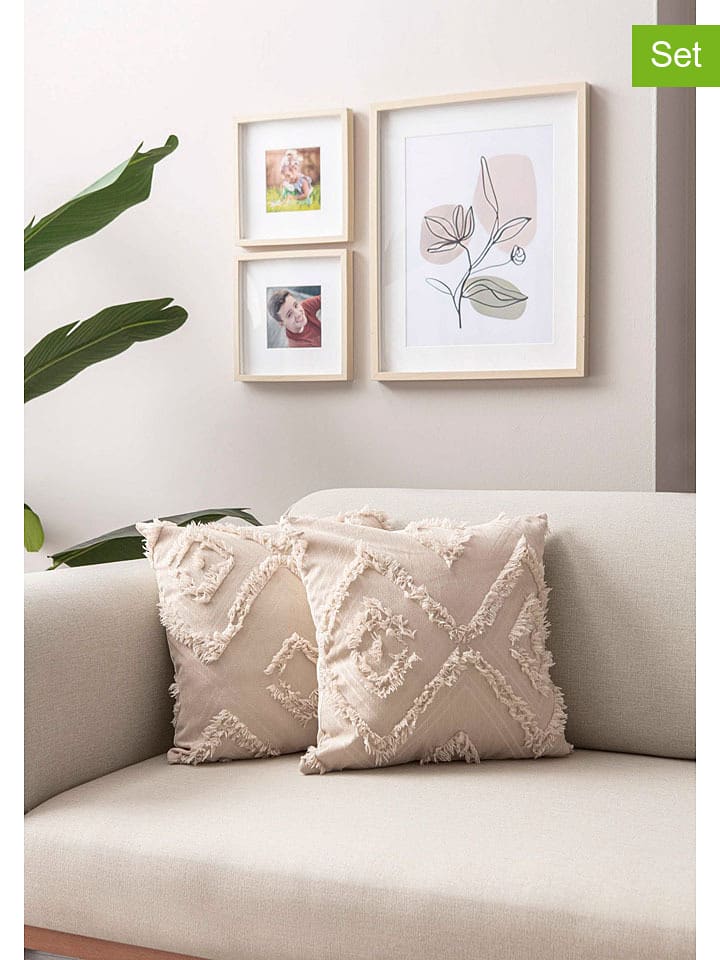 ABERTO DESIGN Poszewki (2 szt.) w kolorze beżowym na poduszki rozmiar: 43x43 cm