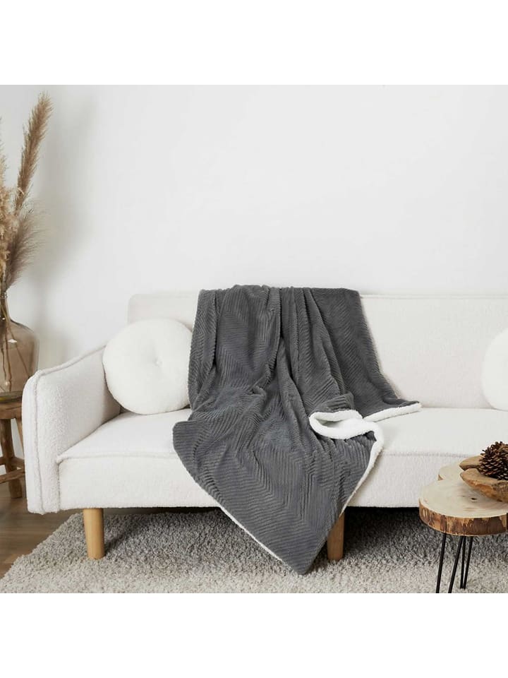 THE HOME DECO FACTORY Pled w kolorze antracytowym - 200 x 140 cm rozmiar: onesize