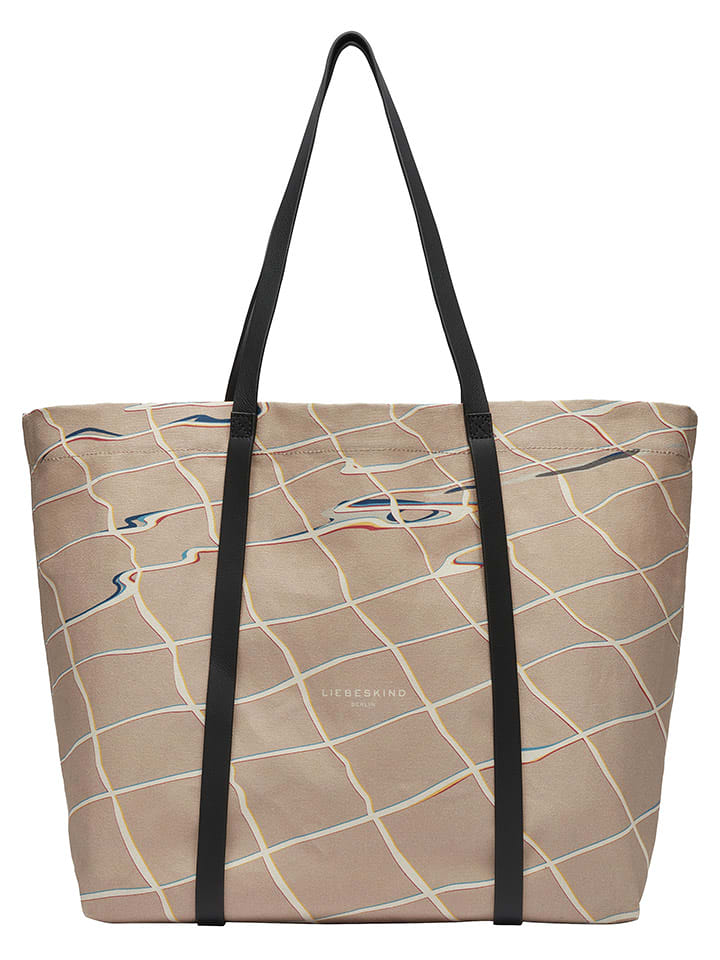 Liebeskind Berlin Shopper bag "Aurora" w kolorze beżowo-niebieskim - 55 x 38 x 19 cm rozmiar: onesize