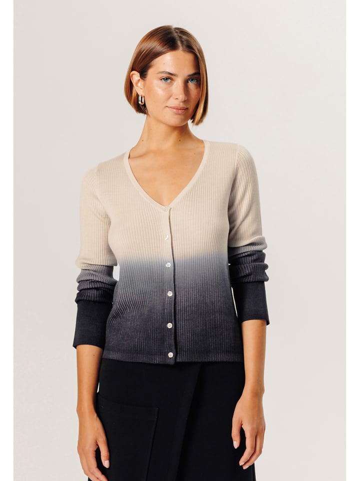 Rodier Wełniany kardigan w kolorze beżowo-antracytowym rozmiar: M