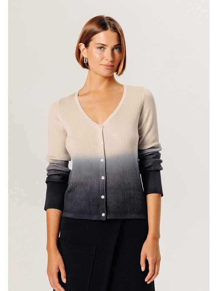 Rodier Wełniany kardigan w kolorze beżowo-antracytowym rozmiar: M