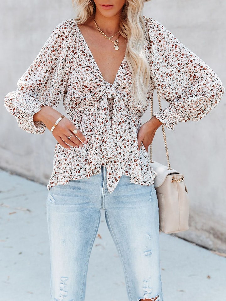 Milan Kiss Bluzka w kolorze kremowym ze wzorem rozmiar: XL